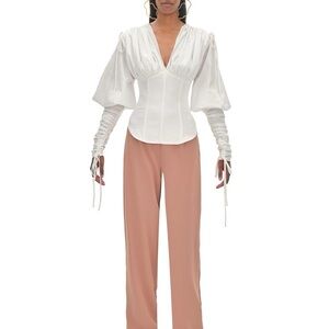 Andrea Iyamah Tula White Corset Top